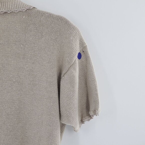 Vintage Sellecca Embellished Knit Cardigan Women L Cream Grannycore Cottage Twee - Picture 10 of 11